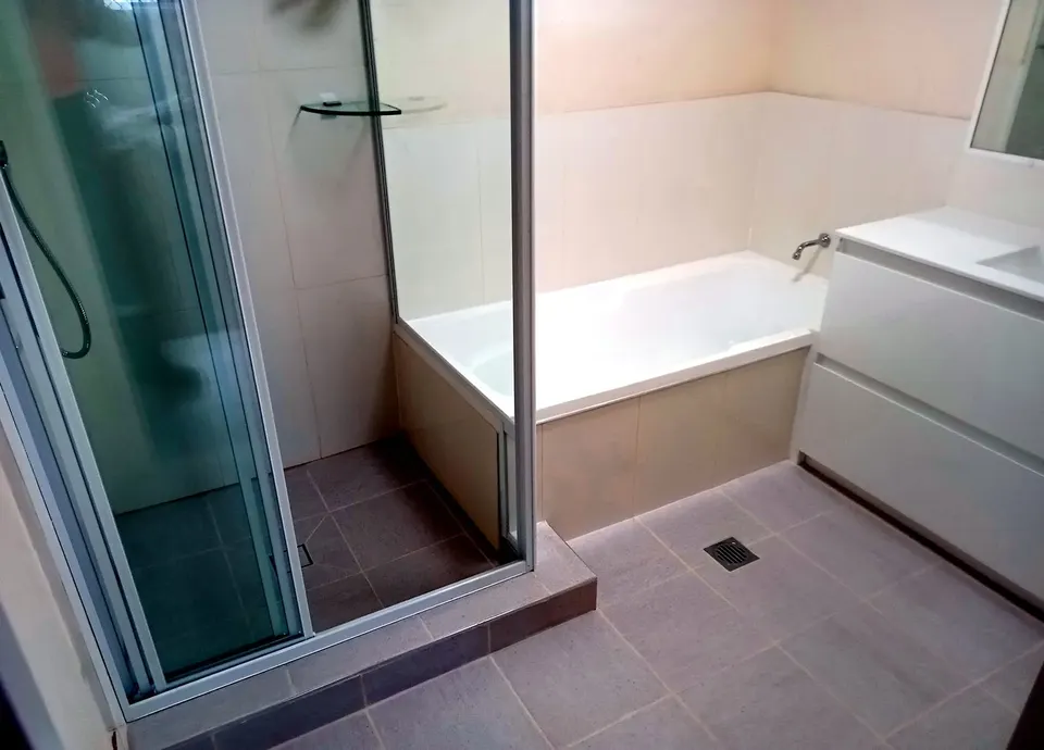 renovated ensuite with new shower screen and bath