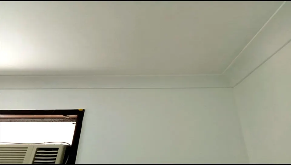 ceiling and cornice repaired and repainted after water damage