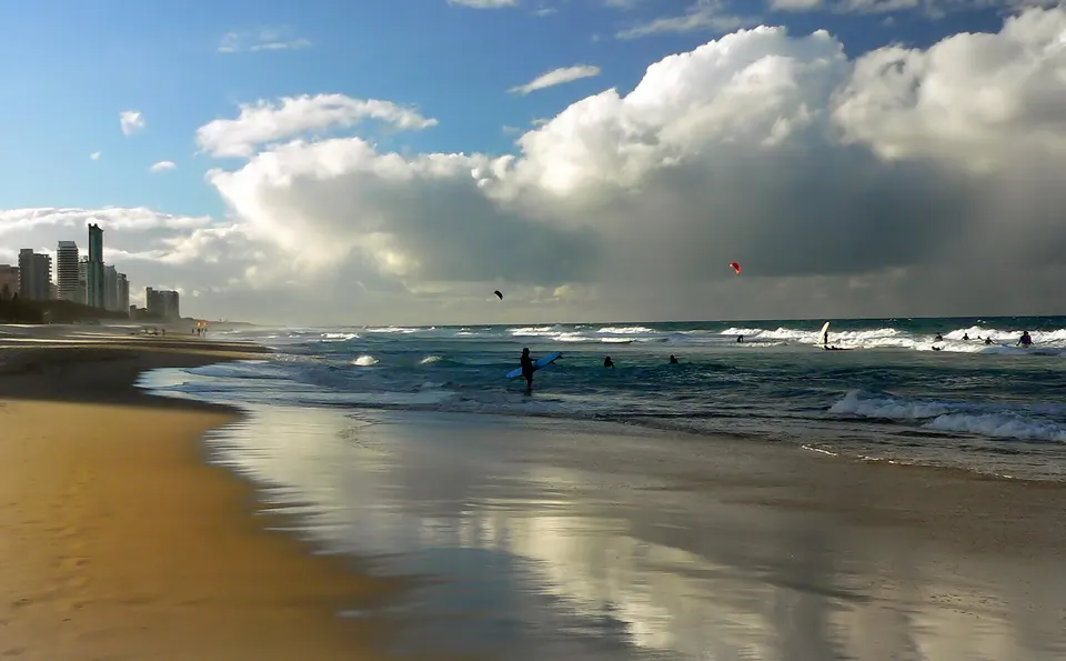 Surfers Paradise beach and skyline on the Gold Coast, Queensland